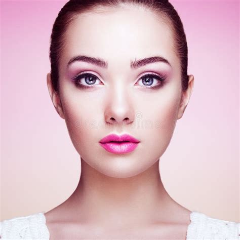 Beautiful Woman Face Perfect Makeup Stock Image Image Of Adult