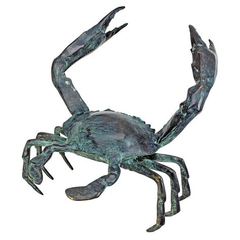 Large Bronze Crab Sculpture Su1869 Design Toscano