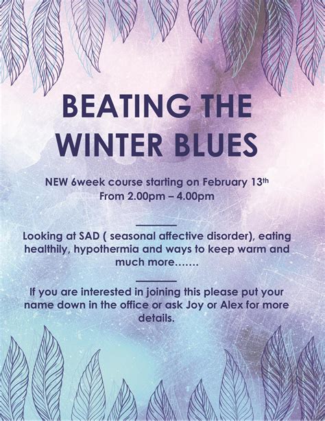 BEATING THE WINTER BLUES. 6 week course. — BUCFP