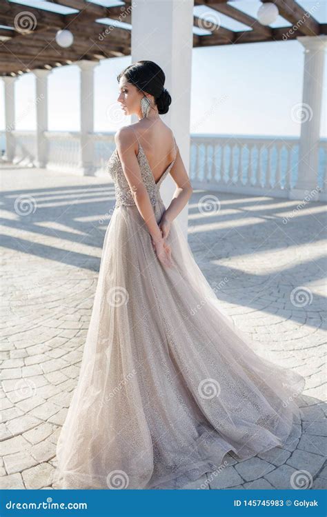 Young Woman In Elegant Evening Dress Studio Shot Stock Image Image