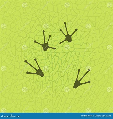 Frog Sitting On Leaf Footprints Vector Frog Feet Isolated