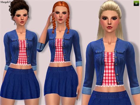 Denim Diva Outfit By Margie At Sims Addictions Sims 4 Updates