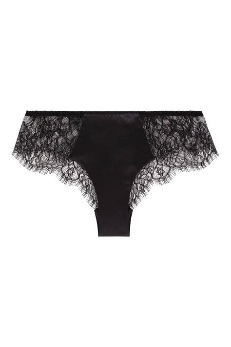 French Chantilly Lace Silk Satin Thong • Sexy Pure Silk Panties