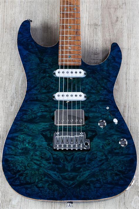 Suhr Standard Custom Hss Guitar Aqua Blue Burst Birdseye Maple