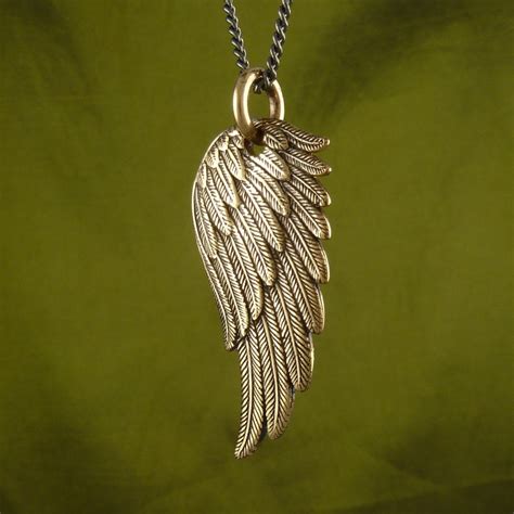Angel Wing Necklace Bronze Angel Wing Pendant On 32