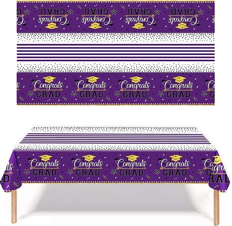 2023 Purple Graduation Tablecloth 54 X 108 Graduation Table Covers Pack