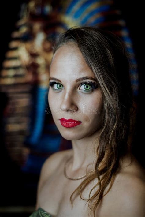 Beautiful Portrait Of Girl With Green Eyes Stock Image Image Of