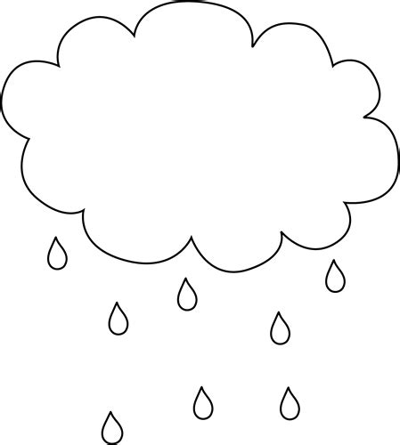 Black And White Rain Cloud Weather Crafts Free Applique Patterns