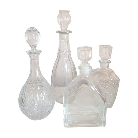 Glass and Crystal Decanters-Set of 4 | Crystal decanter set, Crystal decanter, Decanter set