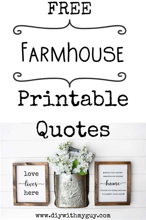 Free Printable Farmhouse Quotes Diy Farmhouse Décor Gone App