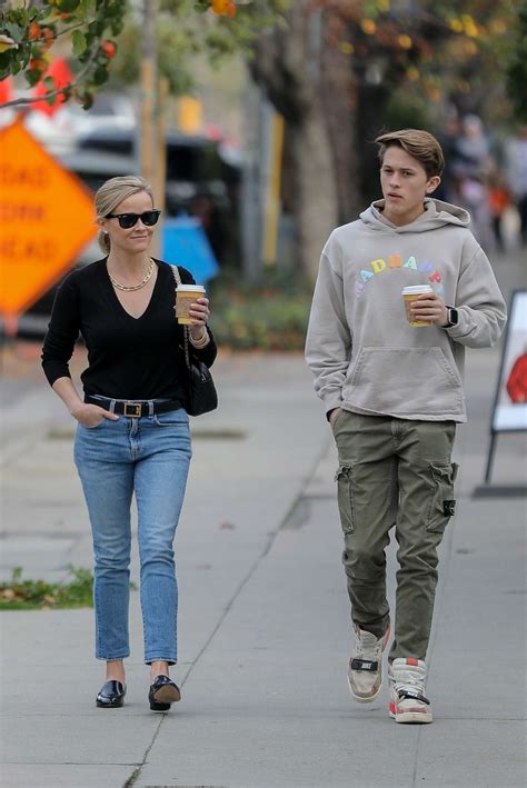 reese witherspoon seen with her son in brentwood 31 gotceleb