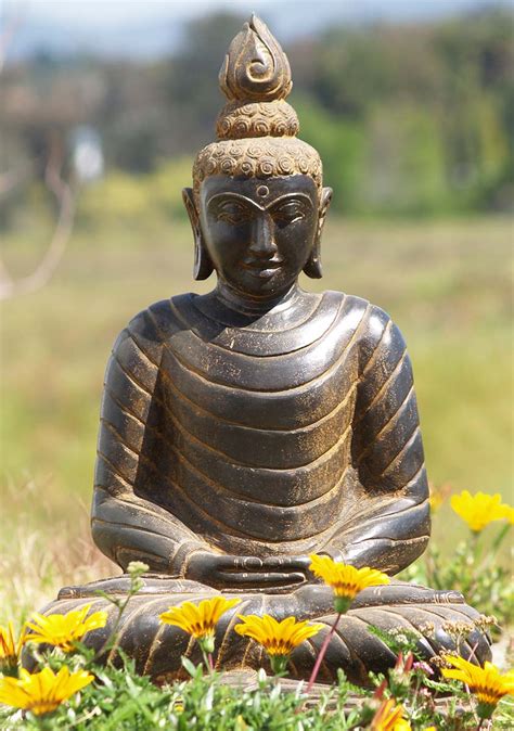 Meditating Winter Robes Buddha Statue 29 83ls15 Hindu