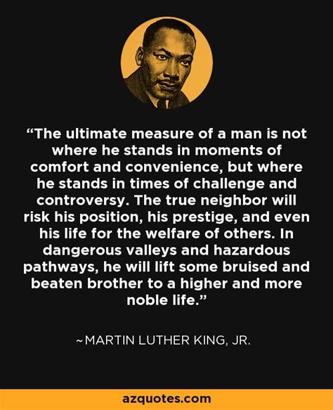Martin Luther King Jr Quote The Ultimate Measure Of A