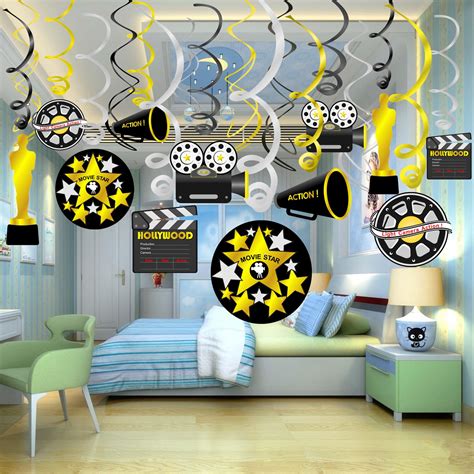 Konsait Hollywood Party Hanging Swirls Decorations Camera Themed Movie