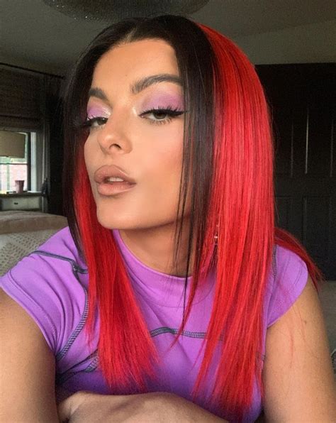 Bebe Rexha Red Hair Color And Lavender Eyeshadow Makeup Look Hair