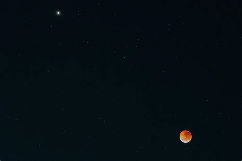 Lunar Eclipse Full Moon Red Moon And Mars Photograph By Merrillie Redden Fine Art America