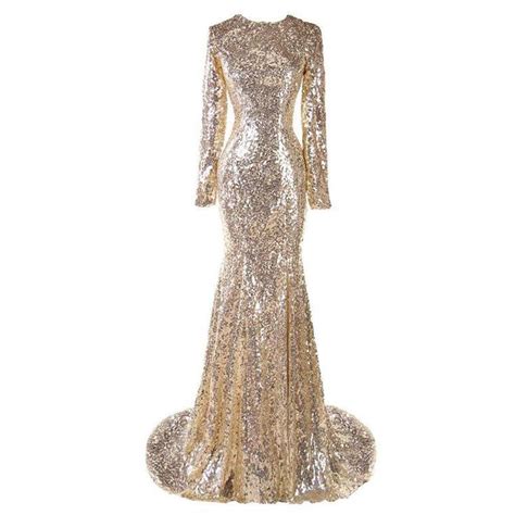 Sequins Mermaid Long Prom Evening Dresses 2017 Elegant Long Sleeve
