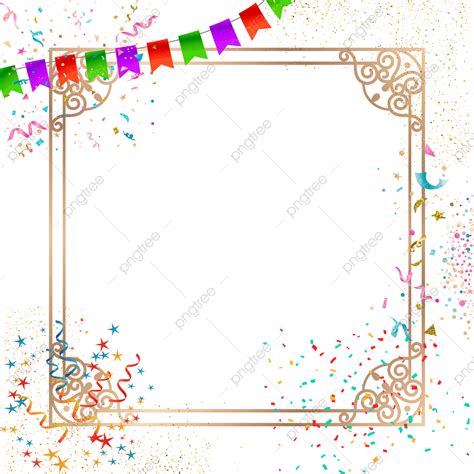 Confetti Celebration Party Vector Hd Images Vintage Creative Frame