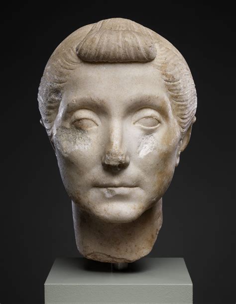 Marble Head Of An Elderly Woman Period Late Republic Or Early Augustan
