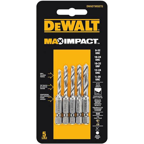 Dewalt Max Impact Sae Drill Tap Set 5 Piece The Home Depot Canada