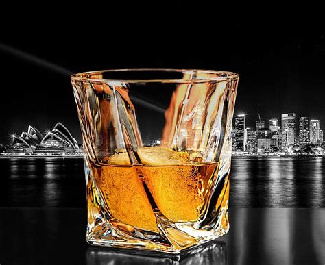 Set Of 2 Crystal Clear Whiskey Glasses Scotch Bourbon Luxury Tumbler Liquor 10oz 633562550401 Ebay