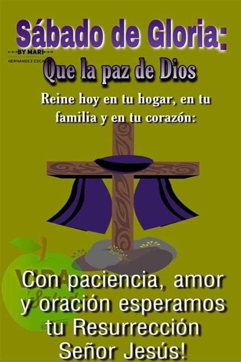 A Poster With An Image Of A Cross And The Words Sabado De Gloria Que