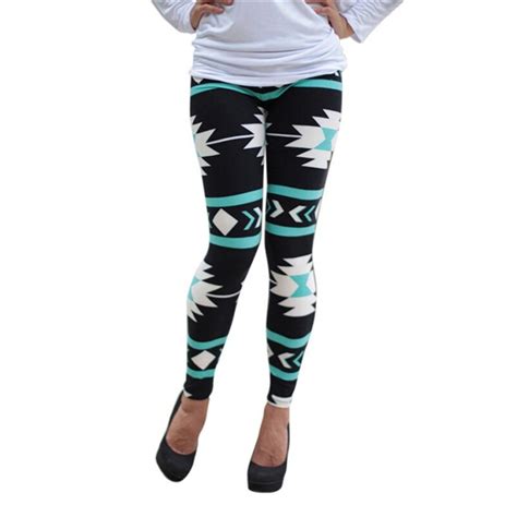 buy new fashion women s tribal aztec printed leggings 9 colors long soft size s