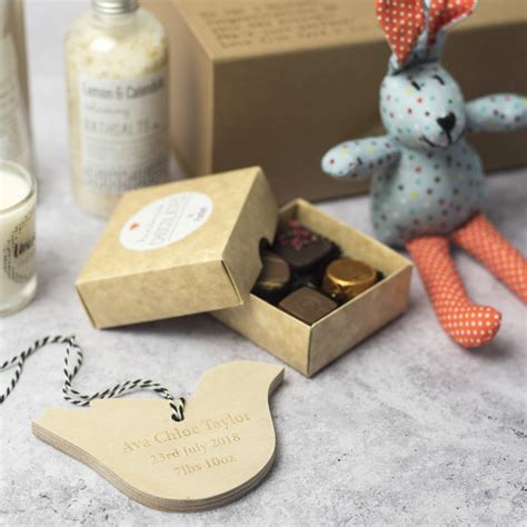 2 x mini cotton buds. 'hello baby' personalised gift box by fora creative ...