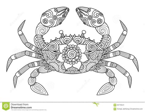 Discover 97 free mandala vector png images with transparent backgrounds. Hand Drawn Crab Zentangle Style For Coloring Book For ...