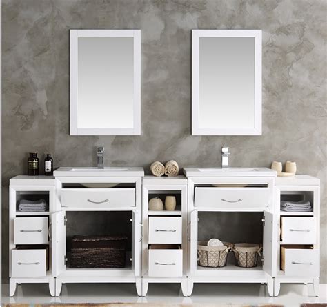 Our double sink bathroom vanities are available in classic, modern, contemporary, and traditional styles. 84" White Double Sink Traditional Bathroom Vanity in ...