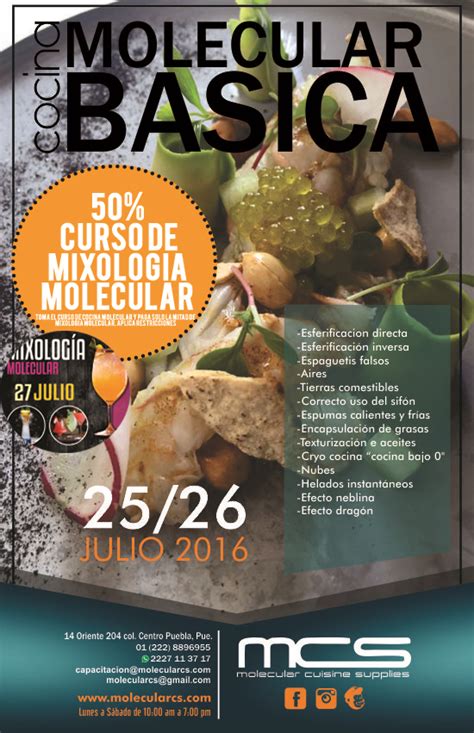 La cocina molecular ha causado sensación en países fuera de américa latina, pero en los últimos años en nuestro continente se ha querido en méxico para esto existen varios tipos de cursos de cocina y cursos de gastronomía molecular, en estas escuelas de gastronomía se enseñan las. CURSOS VACACIONALES - Blog Cocina Molecular