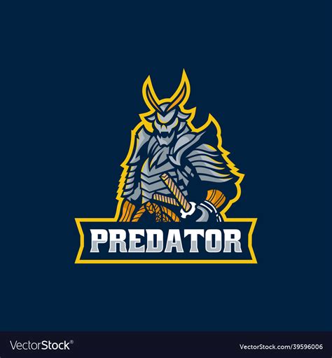Logo Predator Samurai E Sport And Sport Style Vector Image