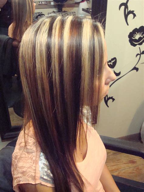 Chunky Highlights Brown Hair With Blonde Highlights Hair Highlights