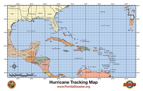 Large Hurricane Track Chart