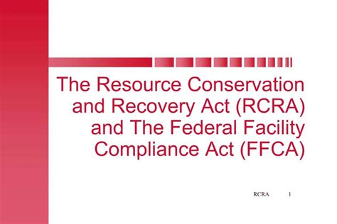 Ppt The Resource Conservation And Recovery Act Rcra And The Federal