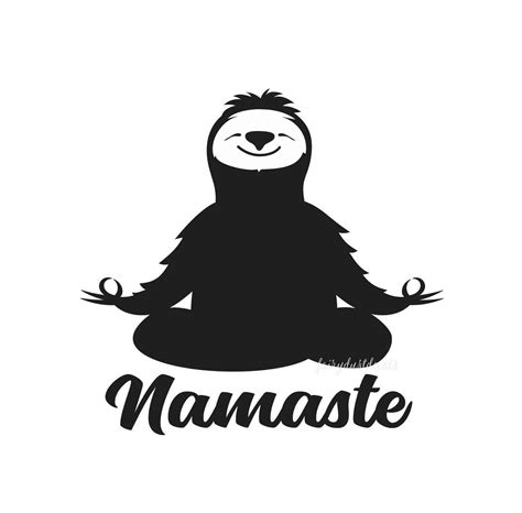 Sloth Decal Namaste Yoga Pose Sloth Laptop Sticker Happy Yoga Sloth