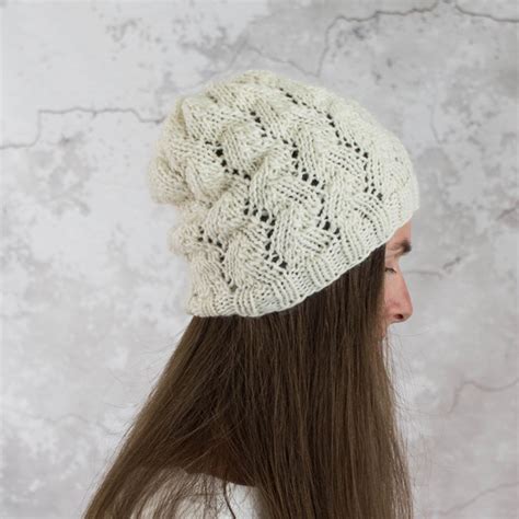 Heavenly Herringbone Lace Hat Knitting Pattern Brome Fields