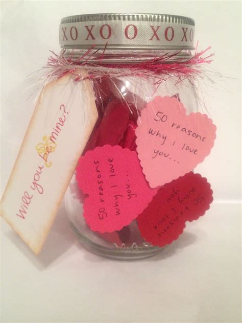 Valentines Day T On A Budge 50 Reasons Why I Love You In A Jar