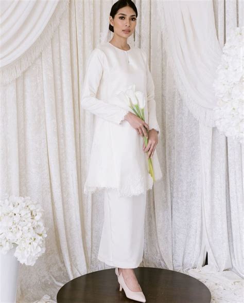 Kurung Akad Nikah Putih Minimalis Nikah Outfit Minimal Wedding Dress