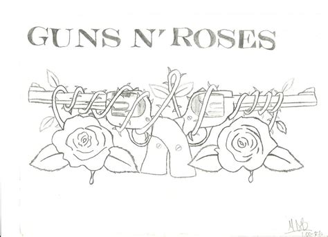 Guns And Roses Logos Coloring Coloring Pages
