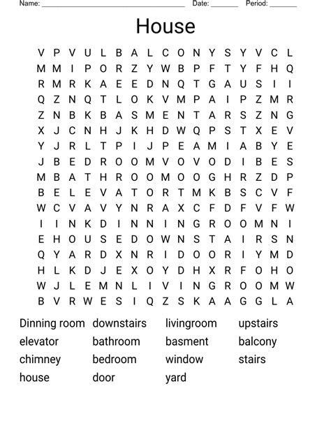 House Word Search Wordmint