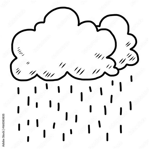 Vecteur Stock Cloud And Rain Cartoon Vector And Illustration Black