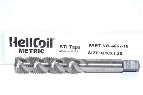 Helicoil 4667 10 Sti Taps M10x125 3 Flute Bottoming Chamfer Tap