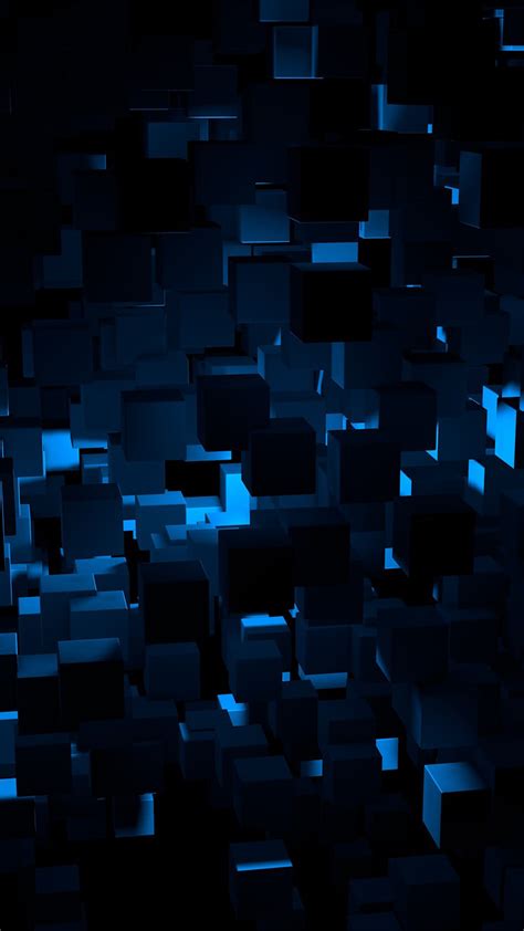 Iphone Wallpaper Vn22 Cube Dark Blue