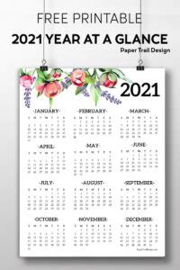 printable   page floral calendar paper trail