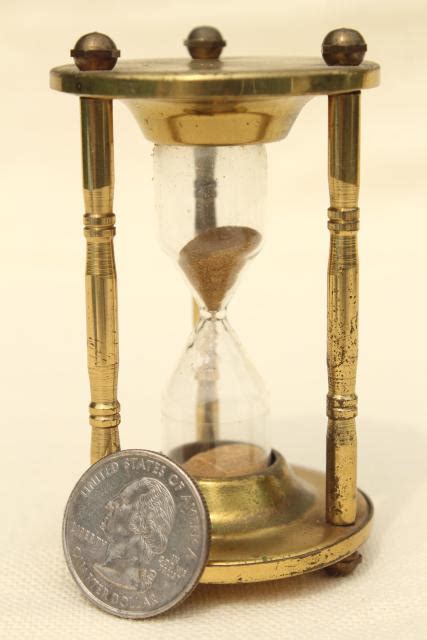 Tiny Brass Hourglass Made In England Three Minute Egg Timer Vintage