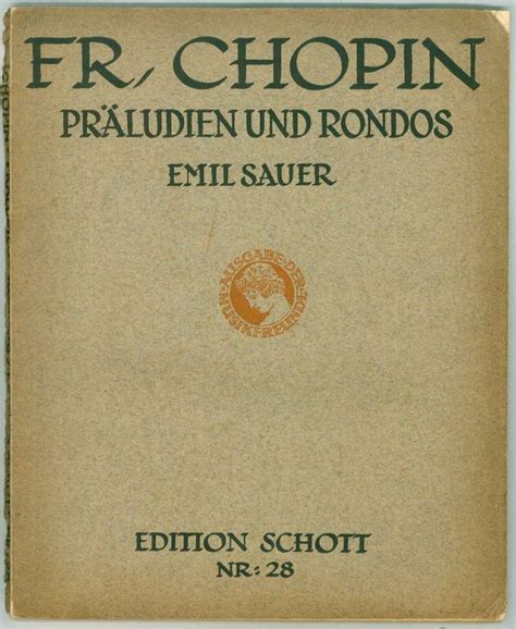 Chopin Präludien Und Rondos Edition Schott Nr 28 Klaviernoten In