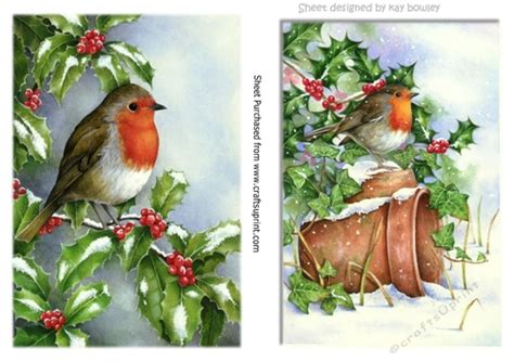 Two Lovely A5 Christmas Card Frontstoppers Of Robins Cup745278415