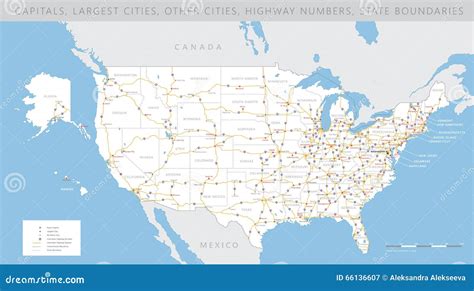 High Detailed Usa Road Map Vector Stock Vector Illustration Of