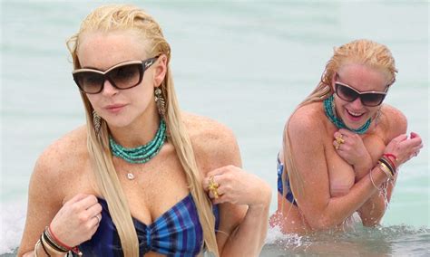 Lindsay Lohan Left Overexposed In Miami Surf When Bikini Top Fell Off